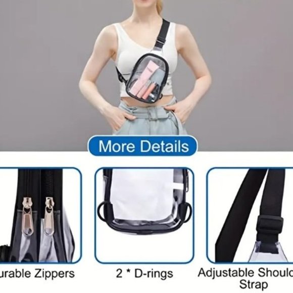 Trunkstar Other - Clear Sling/Belt Bag - Stadium /Event Approved -Waterproof - Unisex/ Men…